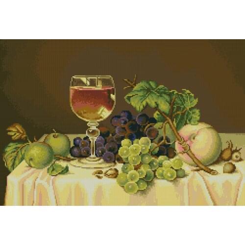 Still life, With Fruits on the Table Cross Stitch Kits Top Quality Embroidery Needlework DIY 14CT Unprinted Decor Handmade