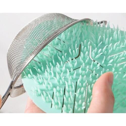 New Kitchen Oilproof Dish Brush Household Decontamination Wok Brush No Dead Angle Soft Hair Fruit and Vegetable Cleaning Brush