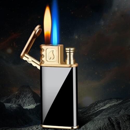 2020 New Cigarette Lighter Two Torch Turbo Lighter Gas Lighters Jet Unusual Lighters Flints Butane Smoke Gadgets For Men