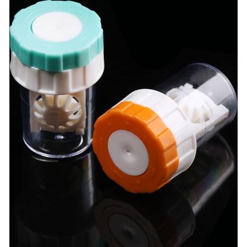 1PC Rotatable Candy Color Contact Lens Case Portable Travel Glasses Lenses Box For Unisex Eyes Care Kit Holder Container New