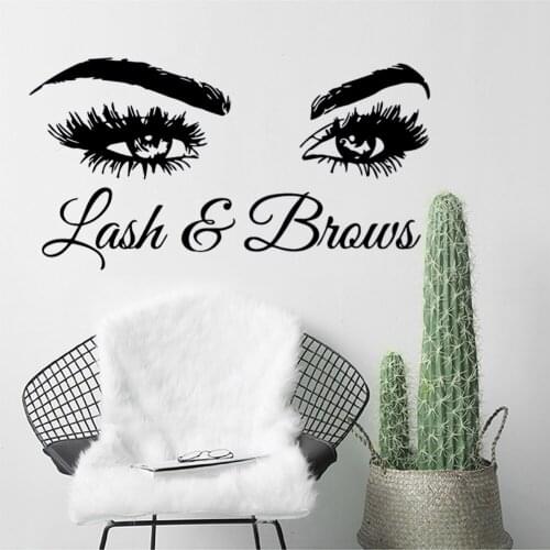 Lash Brows Beauty Eyes Wall Sticker Vinyl Decor For Bedroom Beauty Salons Decoration Wallsticker Decal Murals Poster B257