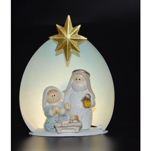 Jesus Christmas Gift Manger Group Jesus Family Nightlight Home Decoration New Year Gift