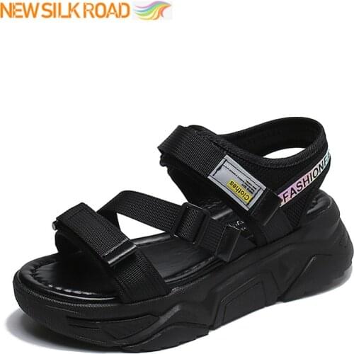 New Trend Women Summer Sandal Beach Casual Shoes Velcro Platform Lightweight Fashion Thick Sole Hook Loop Non Slip Ladies Female