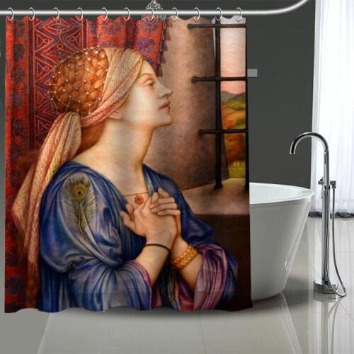 Greek Paintings Custom Pattern Polyester Bath Curtain Waterproof Shower Curtains DIY Bath Screen Printed Curtain For Bathroom