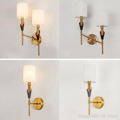 Modern Minimalist Gold Bronze Wall Lamp Living Room Dining Room Bedroom Bedside Study Home Loft Industrial Decorative Lighting