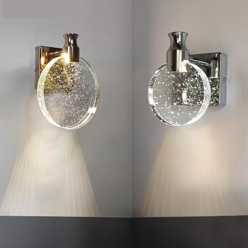 Modern Wall Lights Crystal Wall Lamp Bedside Sconce Dining/Living Room Bathroom Wall Lights For Home Decor Indoor Bedroom Light