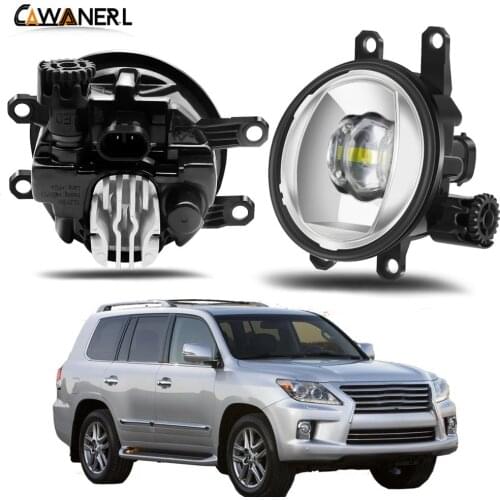 LED Lens Fog Light 30W 8000LM Car Right + Left Side Fog Light Assembly DRL Daytime Running Lamp 12V For Lexus LX570 2008-2014