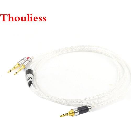 Thouliess HIFI 4.4/3.5/2.5mm Balanced 7nocc Silver Plated Headphone Upgrade Cable for HE1000 HE400S HE560 Oppo PM-1 PM-2 PM 1 2