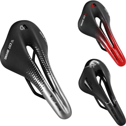 Bicycle Saddle Silicone Cushion PU Leather Bike Saddles Seat Cushion Hollow Cycling Comfortable Mountain Bike Breathable Saddle