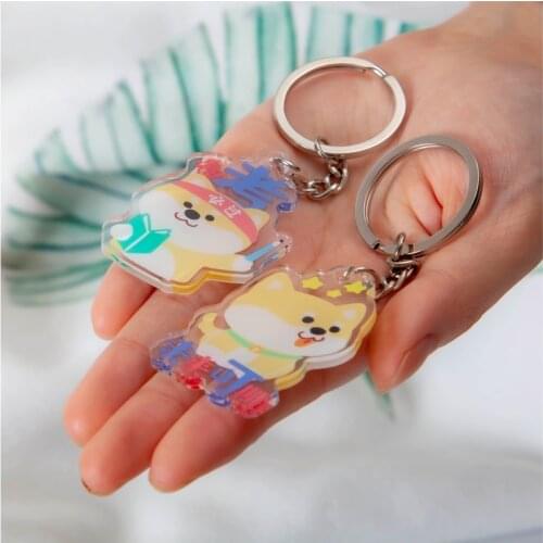Yoofun1pc/pack Cute Lucky Words Keychain Kawaii Acrylic Tag Key Chain Decoration Accessories Lucky Pendants