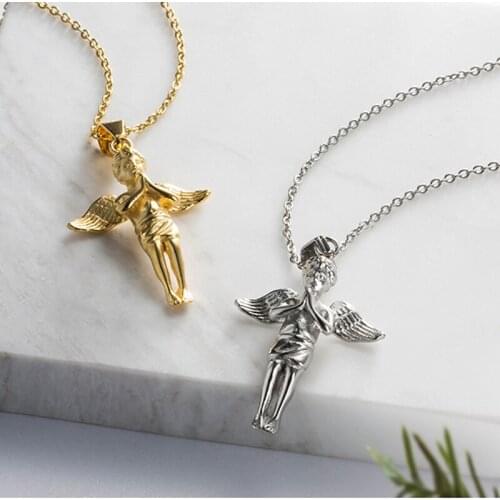 10pcs)fashion jewelry Pray for hands Angel Necklace stainless steel male and female Pendant Necklace fashion jewelry