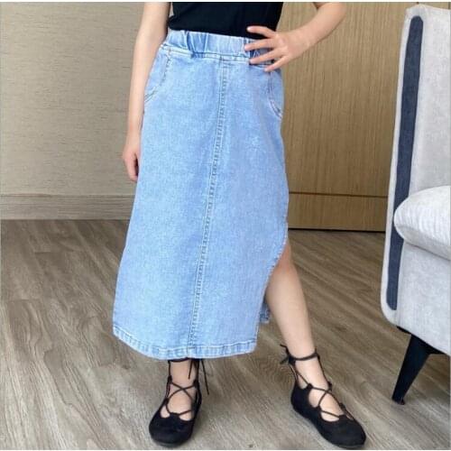 2021 Korean style girls denim skirt summer fashion girls long skirt 4-9t B149