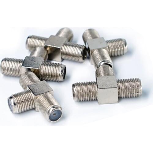 5pcs F Socket T Splitter Adapter Hot SMA Female to Two SMA Female Triple T RF Adapter Connector 3 Way Splitter New