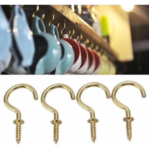 50-x-Brass-Cup-Hooks-Screws-Plant-Coat-Hanger-Key-Jewelry-Display-Holder-3-Size