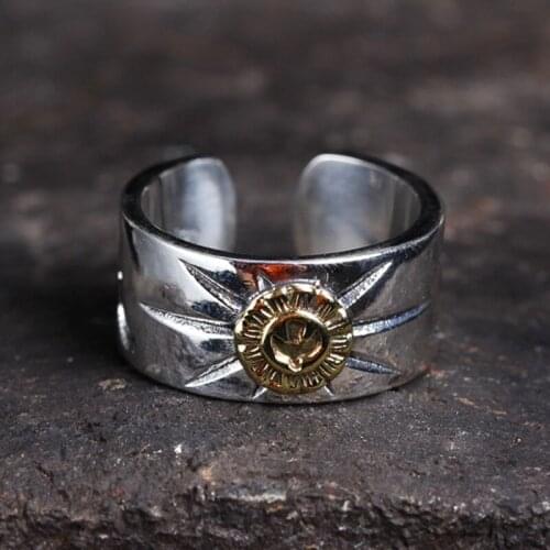 BOCAI New real pure S925 sterling silver men and women ring fashion gold star ray feather ring new jewelry