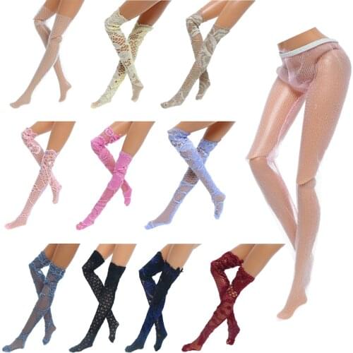 Random 5 Pair/10 Pairs Doll Stockings Handmade Lace Sock Legging Casual Wear Accessories Dress Up Clothes for Barbie Doll Toy