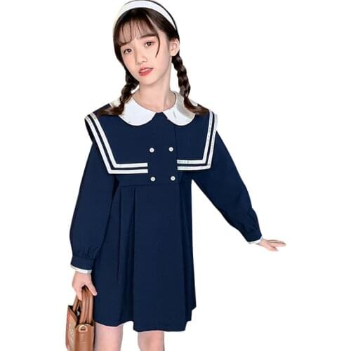Kids Dresses For Girls Solid Color Girl Dress Casual Style Party Dress Child Spring Autumn Girl Costume