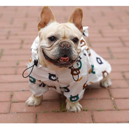 French Bulldog Raincoat Puppy Waterproof Little Bear Clothes Dog Spring and Autumn thin summer small dog Raincoat