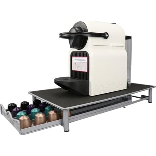 Band Stainless Steel Metal Stand Coffee Capsules Organizer Coffee Pod Holder Storage Drawer 40pcs Nespresso Capsual Rack
