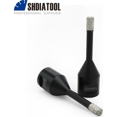 SHDIATOOL 2pcs M10 Dia 6mm Vacuum Brazed Diamond Drilling Bits Dry Drilling Core Bit For Granite Marble Tile Ceramic Hole Saw