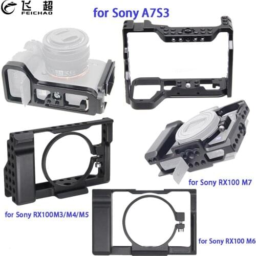 For Sony Alpha A7S3 Camera Cage A7SIII Rig Quick Release L Plate Hand Grip Bracket for RX100 RX100 M3 M4 M5 M6 M7 Stabilizer Rig