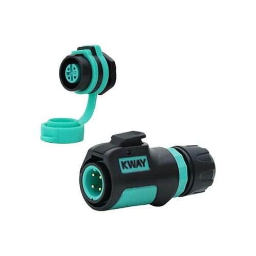 KWAY K12 M12 4Pin IP68 Electrical Industrial Male Plug Female Socket Power PCB/Panel/Bulkhead/Cable Wire Adapter 4 Pin Connector