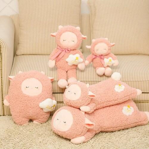 35-78cm Lovely Sheep Sleeping Pillow Pink Sheep Plush Toy & Pillow Soft Sheep Doll Kids Girls Birthday Gift Valentines Day Gift
