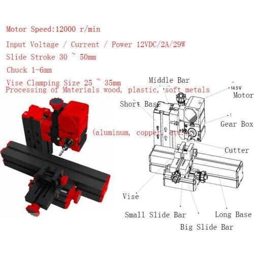 5 Sets 6 In 1 Mini Lathe Milling Drilling Wood Turning Jag Saw And Sanding Mini Combined Machine DIY Tool