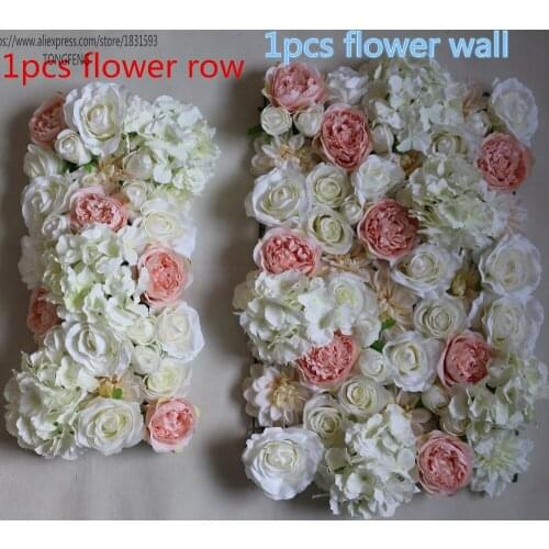 Mixcolor 10pcs/lot runner flower artificial roses and hydrangeas peony flowers wall wedding background decoration TONGFENG