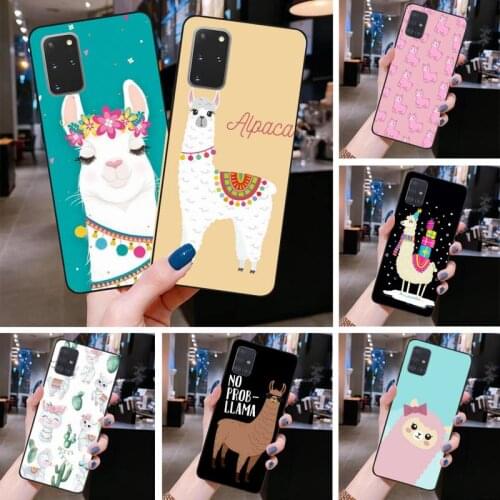 Cartoon Llama Alpaca Pattern Phone Case For Samsung Galaxy S21 Plus Ultra S20 FE M11 S8 S9 plus S10 5G lite 2020