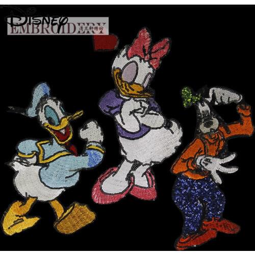 Disney Cartoon Donald Duck New Embroidered Sequin Cloth Stickers, Clothing Accessories Repair Stickers, All-match Hand-stitched