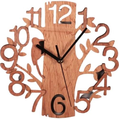 1 Pcs Wall Clock Tree-Shape Silent Non-Ticking Clock for Office Living Room Bedroom Decoration