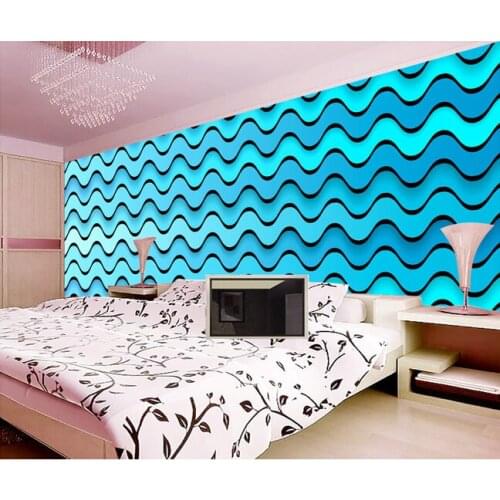 The latest custom 3D murals,fashionable three-dimensional dynamic wave line, living room sofa TV bedroom background wall paper