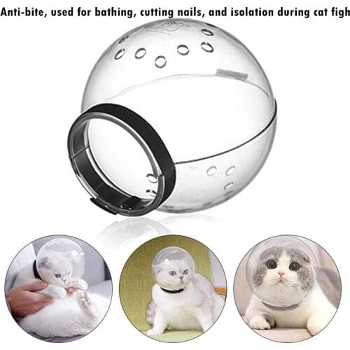 2021NEW Breathable Cat Muzzle Anti-Bite Grooming Mask Anti-Licking Protective Space Hood Mask Cover Muzzle Cat Bath Grooming