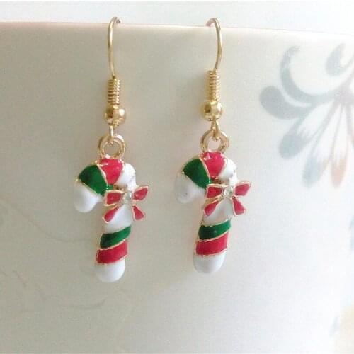 New fashion lovely Candy canes Drop earrings For Women Christmas days gifts jewelry