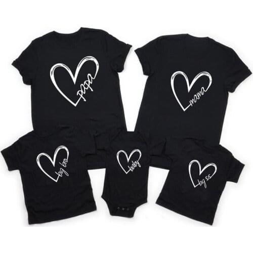Papa Mama Bro Sis Family Matching Outfits Daddy Mom Kids T-shirt Baby Bodysuit Family Look Father Son Clothes Fathers Day Gift