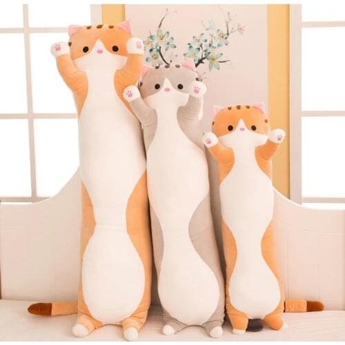 1pc Plush Toys Animal Cat Cute Creative Long Soft Toys Office Lunch Break Nap Sleeping Pillow Cushion Stuffed Gift Doll for Kid