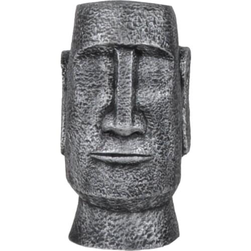 Qdec Handwork Casting Elegant Design Bedroom Room Living Room and Offices For Modern Designed Moai Trinket Silver Sculpture