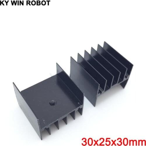 10pcs black Aluminium TO-220 30x25x30mm Heatsink TO 220 Heat Sink Transistor Radiator TO220 Cooler Cooling 30*25*30MM With 2pin