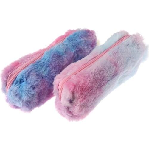 Rainbow Plush Pencil Case Quality School Supplies Stationery Gift Pencilcase School Cute Pencil Box School Tools Gifts