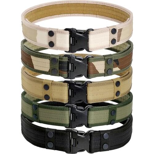 New Army Style Combat Belts Quick Release Tactical Belt Fashion Men Canvas Waistband Outdoor Hunting Camouflage Waist Strap