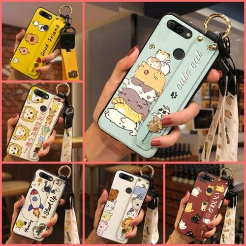 Silicone Soft Case Phone Case For ZTE Blade V9 Vita Back Cover Lanyard Wrist Strap TPU Anti-knock