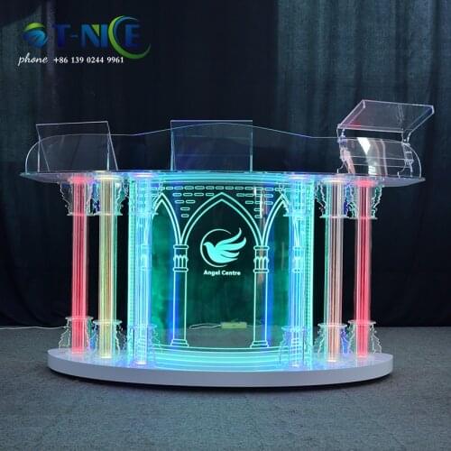 AKLIKE Modern Platform Fashin DJ Booth Desk Portable Truss Facade Lights Used For Nightclub Bar Home Party Meeting Outdoor Event