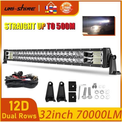 UNI-SHINE 620W Led Light Bar 12V 24V 32inch Led Bar Combo Spot Flood 2-Rows Driving Work Light for Trucks Tractor Off road 4x4