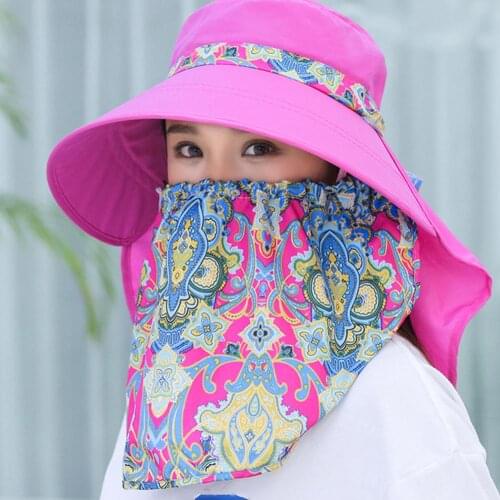 Outdoor Sun Hat Cotton Large-brimmed Ear Flap Neck Cover Uv Protection Tea Picking Fishing Hat