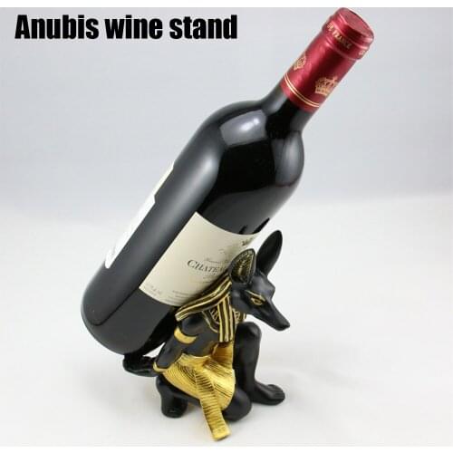 Ancient Egyptian Deity Anubis God Wine Rack Holder Stand Rack Premium Resin Material Home Storage For Novelty Gift Cocina Gadget