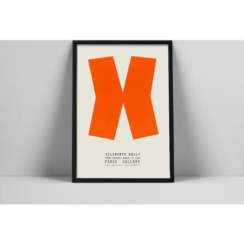 Ellsworth Kelly exhibition poster, Ellsworth Gallery Ferus print, Los Angeles California, Art Exhibition poster, Ellsworth Kelly