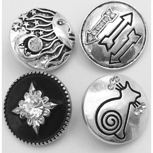 XH6358 sun cat arrow Metal Snap button fit 18mm 20mm snaps Jewelry