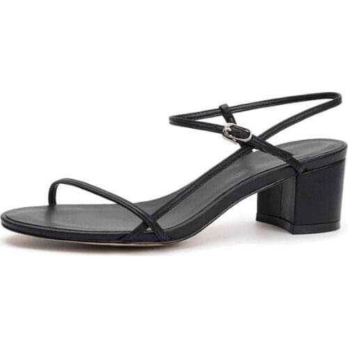 Carpaton Woman Sexy Sandals Summer Ankle Strap Thick Heels Cutouts Dress Shoes Open Toe Rome Style Gladiator Sandal Black Nude