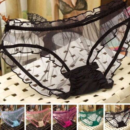 Hot Sale Korean Version of Cute Transparent Sexy Underwear Harajuku Style Korean Version of Harajuku Style Sweet Lace Panties